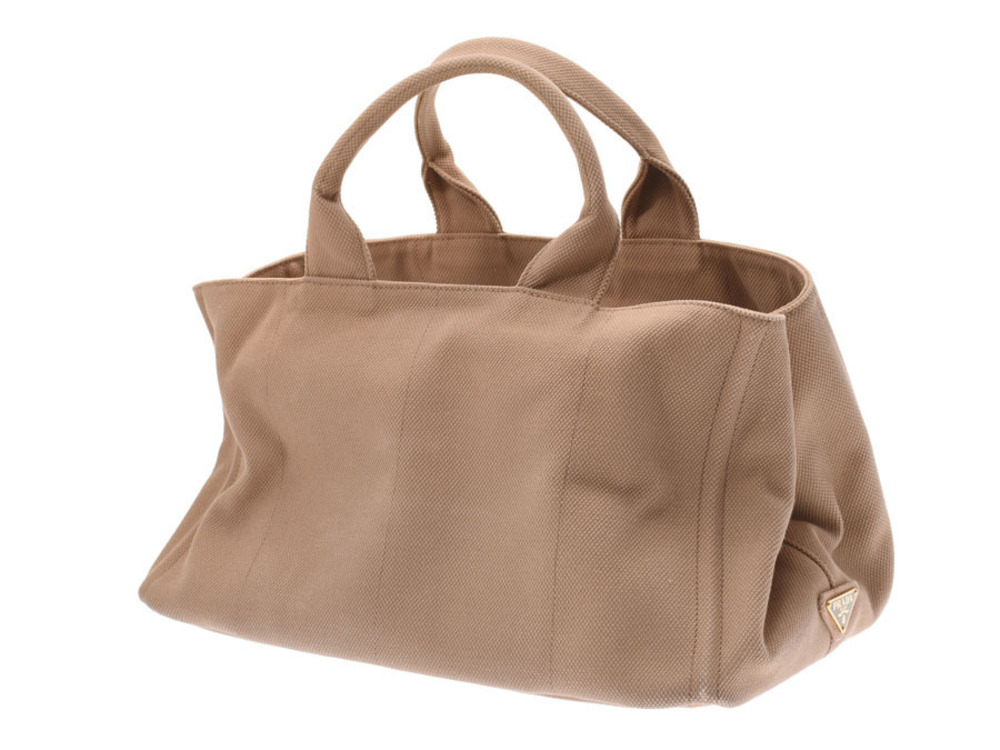 Prada Canvas Beige Tote Canapa Bag 2way Tan